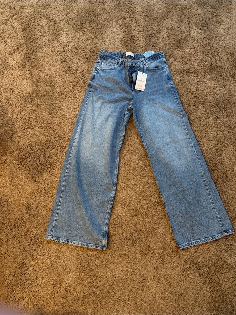 Zara Light Blue Wide-Leg Jeans